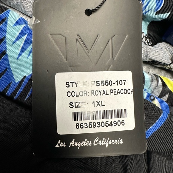 White Mark Women's Peacock Printed Palazzo Pants New With Tags Size 1X - Picture 2 of 2